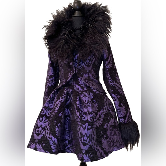 Dolls Kill / Widow Purple Brocade Sultry Sins Matching Dress Set - Picture 1 of 14